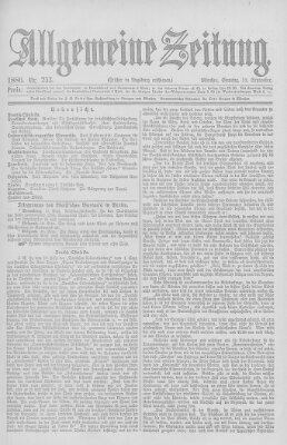 Allgemeine Zeitung Sonntag 12. September 1886