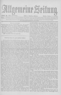 Allgemeine Zeitung Montag 13. September 1886