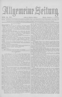 Allgemeine Zeitung Samstag 25. September 1886