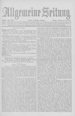 Allgemeine Zeitung Sonntag 26. September 1886