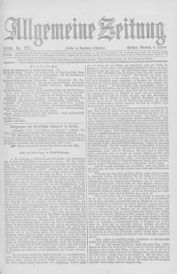 Allgemeine Zeitung Mittwoch 6. Oktober 1886