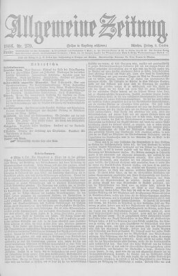 Allgemeine Zeitung Freitag 8. Oktober 1886