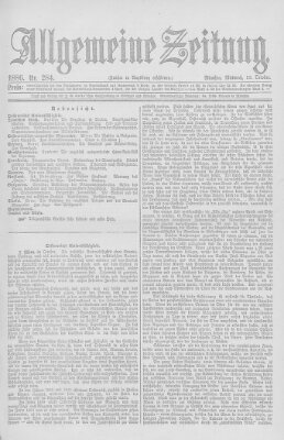 Allgemeine Zeitung Mittwoch 13. Oktober 1886