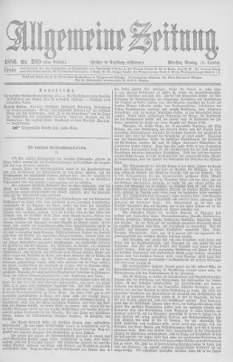 Allgemeine Zeitung Montag 18. Oktober 1886