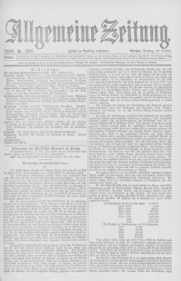 Allgemeine Zeitung Dienstag 19. Oktober 1886