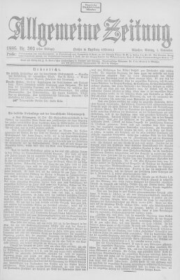 Allgemeine Zeitung Montag 1. November 1886