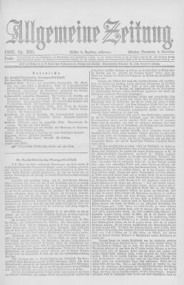 Allgemeine Zeitung Samstag 6. November 1886