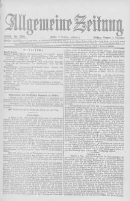 Allgemeine Zeitung Sonntag 7. November 1886