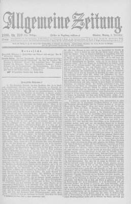 Allgemeine Zeitung Montag 8. November 1886