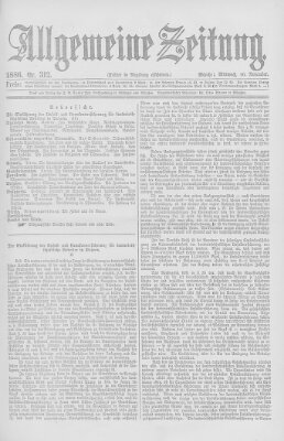 Allgemeine Zeitung Mittwoch 10. November 1886