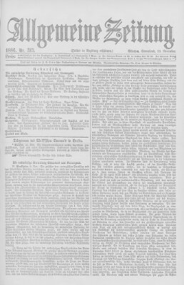 Allgemeine Zeitung Samstag 13. November 1886