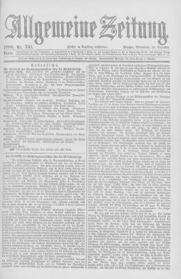 Allgemeine Zeitung Samstag 18. Dezember 1886