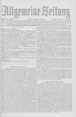 Allgemeine Zeitung Mittwoch 22. Dezember 1886