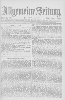 Allgemeine Zeitung Freitag 31. Dezember 1886