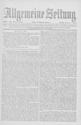 Allgemeine Zeitung Sonntag 2. Januar 1887