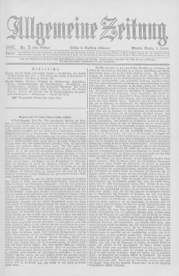 Allgemeine Zeitung Montag 3. Januar 1887