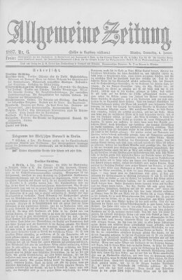 Allgemeine Zeitung Donnerstag 6. Januar 1887