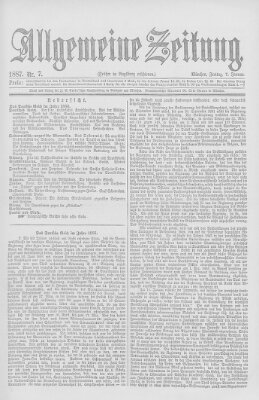 Allgemeine Zeitung Freitag 7. Januar 1887