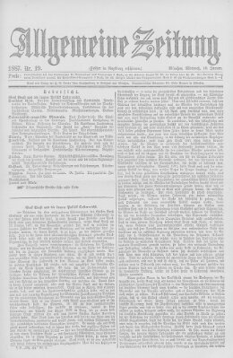 Allgemeine Zeitung Mittwoch 19. Januar 1887