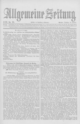 Allgemeine Zeitung Dienstag 25. Januar 1887