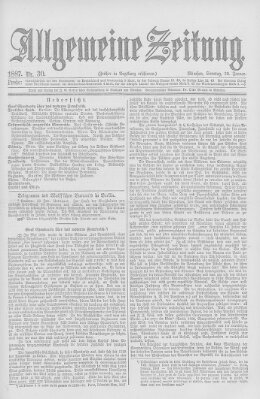 Allgemeine Zeitung Sonntag 30. Januar 1887