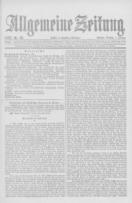 Allgemeine Zeitung Dienstag 1. Februar 1887