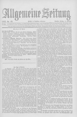 Allgemeine Zeitung Freitag 11. Februar 1887