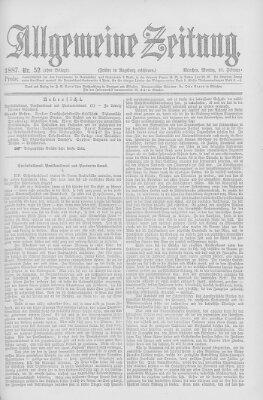 Allgemeine Zeitung Montag 21. Februar 1887