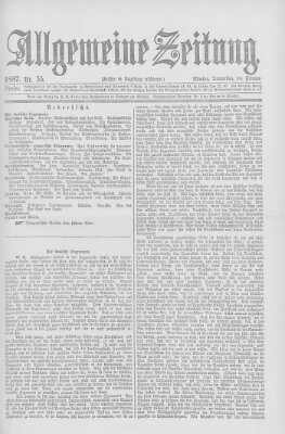 Allgemeine Zeitung Donnerstag 24. Februar 1887