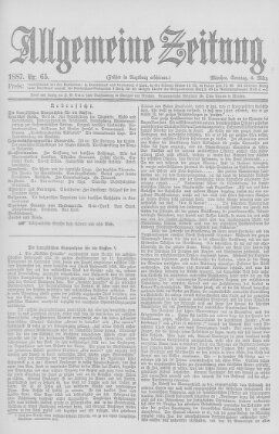 Allgemeine Zeitung Sonntag 6. März 1887