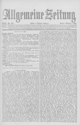 Allgemeine Zeitung Mittwoch 9. März 1887