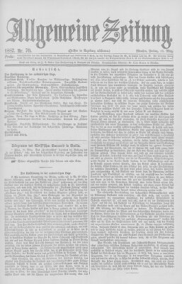 Allgemeine Zeitung Freitag 11. März 1887