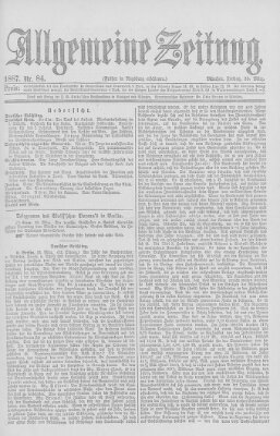 Allgemeine Zeitung Freitag 25. März 1887