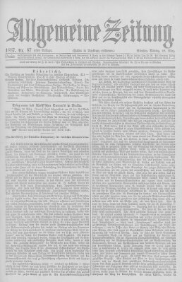 Allgemeine Zeitung Montag 28. März 1887