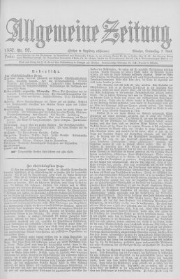 Allgemeine Zeitung Donnerstag 7. April 1887