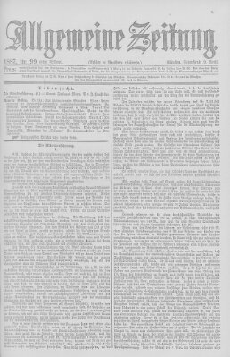 Allgemeine Zeitung Samstag 9. April 1887