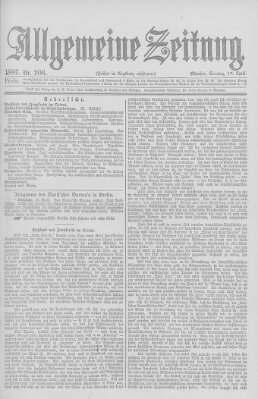 Allgemeine Zeitung Sonntag 17. April 1887