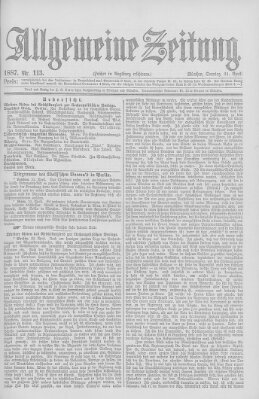 Allgemeine Zeitung Sonntag 24. April 1887