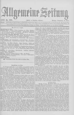 Allgemeine Zeitung Samstag 30. April 1887