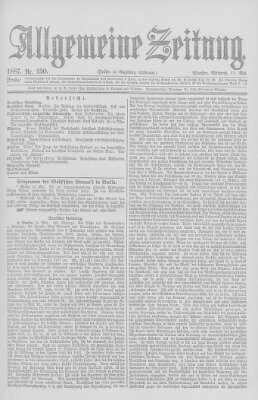 Allgemeine Zeitung Mittwoch 11. Mai 1887