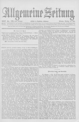 Allgemeine Zeitung Montag 16. Mai 1887