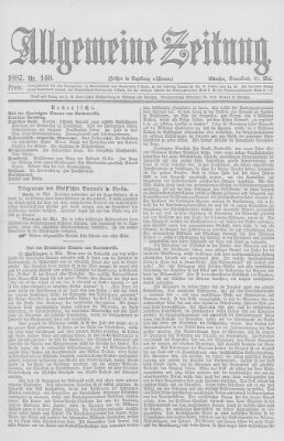 Allgemeine Zeitung Samstag 21. Mai 1887