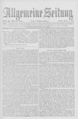 Allgemeine Zeitung Montag 13. Juni 1887