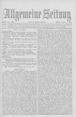 Allgemeine Zeitung Dienstag 14. Juni 1887