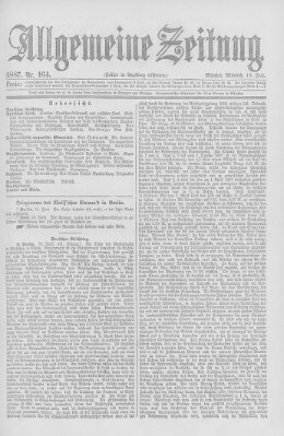 Allgemeine Zeitung Mittwoch 15. Juni 1887