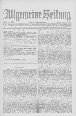 Allgemeine Zeitung Freitag 17. Juni 1887