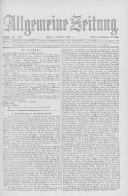 Allgemeine Zeitung Donnerstag 23. Juni 1887