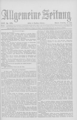 Allgemeine Zeitung Donnerstag 30. Juni 1887