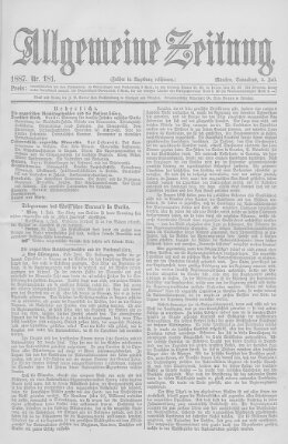 Allgemeine Zeitung Samstag 2. Juli 1887