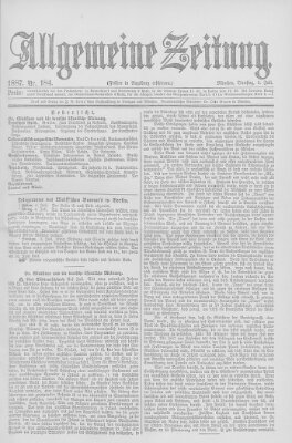 Allgemeine Zeitung Dienstag 5. Juli 1887